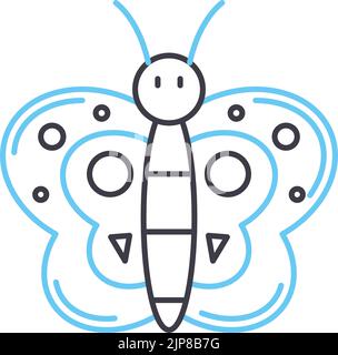 easter butterfly line icon, outline symbol, vector illustration, concept sign Stock Vector