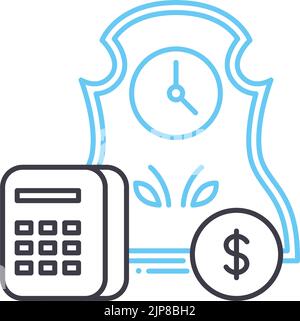 check price line icon, outline symbol, vector illustration, concept sign Stock Vector