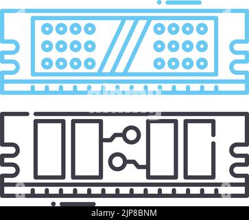 computer memory line icon, outline symbol, vector illustration, concept sign Stock Vector