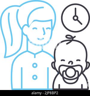 babysitter line icon, outline symbol, vector illustration, concept sign Stock Vector