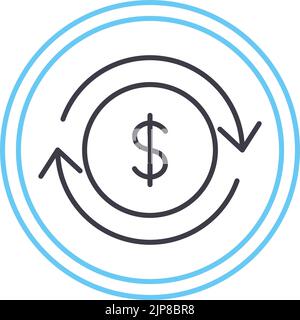 asset turnover line icon, outline symbol, vector illustration, concept sign Stock Vector