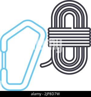 climbing rope line icon, outline symbol, vector illustration, concept sign Stock Vector