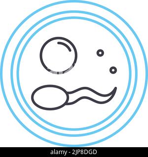 fertilization line icon, outline symbol, vector illustration, concept sign Stock Vector