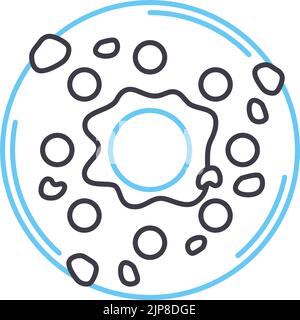 doughnut line icon, outline symbol, vector illustration, concept sign Stock Vector