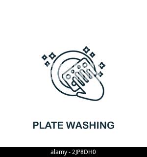Plate Washing icon. Line simple line Housekeeping icon for templates, web design and infographics Stock Vector