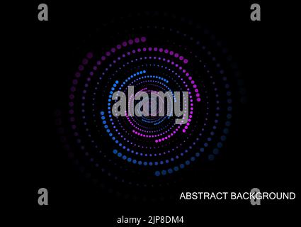 abstract background spiral circle style pink and blue color tone for black background Stock Vector