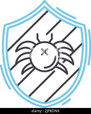 bug line icon, outline symbol, vector illustration, concept sign Stock Vector