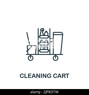 Cleaning Cart icon. Line simple line Housekeeping icon for templates, web design and infographics Stock Vector