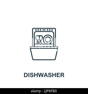 Dishwasher icon. Line simple line Housekeeping icon for templates, web design and infographics Stock Vector