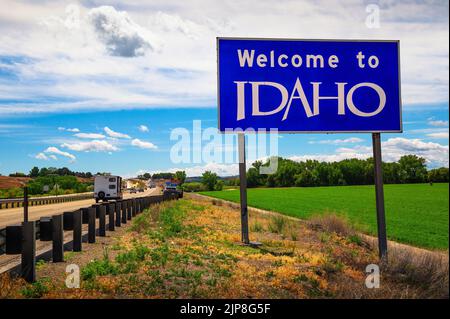 Welcome to Idaho State Sign Stock Photo