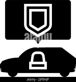 driving security glyph icon vector illustration Stock Vector