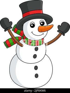 Snowman Cartoon Colored Clipart Illustration Stock Vector Image & Art ...