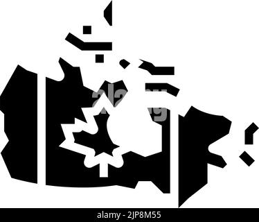 Map of Canada glyph icon, country and geography, canada map sign vector ...
