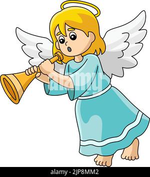 Christmas Angel with Trumpet Stock Vector Image & Art - Alamy