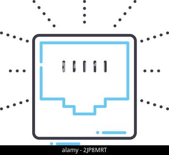 lan line icon, outline symbol, vector illustration, concept sign Stock Vector