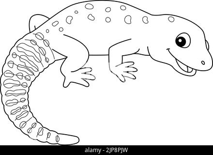 Leopard Gecko Animal Coloring Page for Kids Stock Vector Image & Art ...