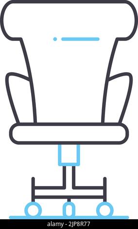 office chair line icon, outline symbol, vector illustration, concept sign Stock Vector