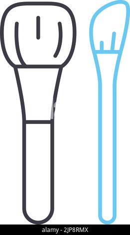 round shadow brush line icon, outline symbol, vector illustration, concept sign Stock Vector