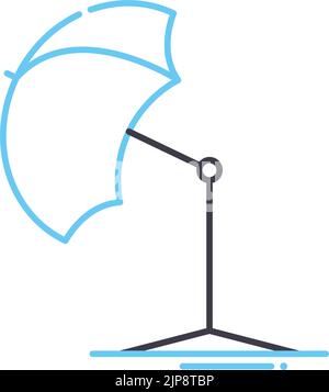 studio umbrellas line icon, outline symbol, vector illustration, concept sign Stock Vector