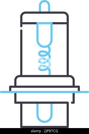 spark plug line icon, outline symbol, vector illustration, concept sign Stock Vector