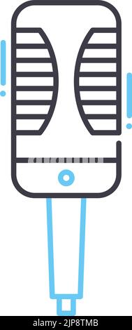 speakers line icon, outline symbol, vector illustration, concept sign Stock Vector