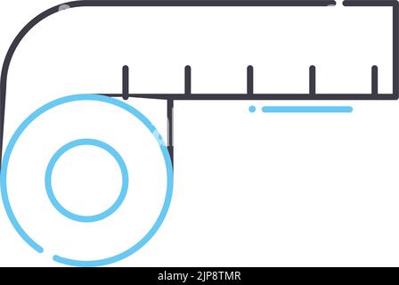 tape measure line icon, outline symbol, vector illustration, concept sign Stock Vector