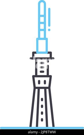 tokyo skytree line icon, outline symbol, vector illustration, concept sign Stock Vector