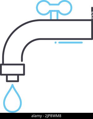 tap water line icon, outline symbol, vector illustration, concept sign Stock Vector