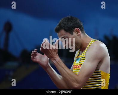 Munich, Germany. 15th Aug, 2022. Athletics: European Championship, men, 1500 meters, Christoph Kessler (Germany). Credit: Soeren Stache/dpa/Alamy Live News Stock Photo