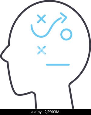 strategic thinking line icon, outline symbol, vector illustration, concept sign Stock Vector