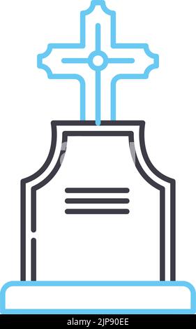 graveyard line icon, outline symbol, vector illustration, concept sign Stock Vector