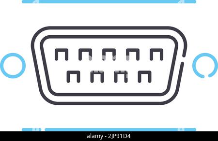 rs232 line icon, outline symbol, vector illustration, concept sign Stock Vector