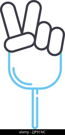 foam finger line icon, outline symbol, vector illustration, concept sign Stock Vector