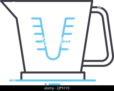 measuring cooking cup line icon, outline symbol, vector illustration, concept sign Stock Vector