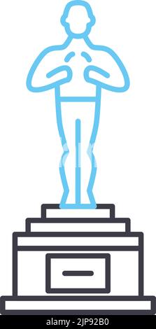 oscar award line icon, outline symbol, vector illustration, concept sign Stock Vector