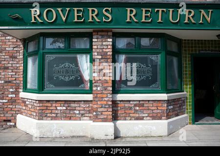 The Rovers Return Inn on the set of the ITV soap opera Coronation Street. Stock Photo