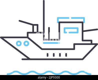 nuclear line icon, outline symbol, vector illustration, concept sign Stock Vector