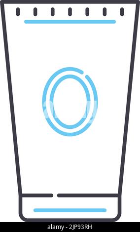 hair gel line icon, outline symbol, vector illustration, concept sign Stock Vector