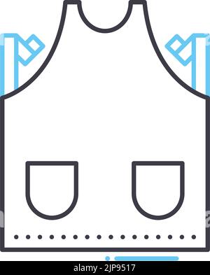 home apron line icon, outline symbol, vector illustration, concept sign Stock Vector