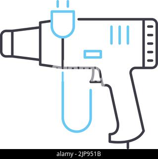 portable blower line icon, outline symbol, vector illustration, concept sign Stock Vector