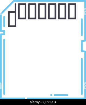 memory cards line icon, outline symbol, vector illustration, concept sign Stock Vector