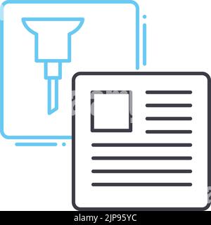 sticky report line icon, outline symbol, vector illustration, concept sign Stock Vector