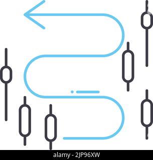 sideways line icon, outline symbol, vector illustration, concept sign Stock Vector