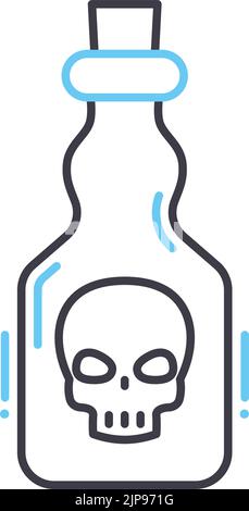 poisoning line icon, outline symbol, vector illustration, concept sign Stock Vector