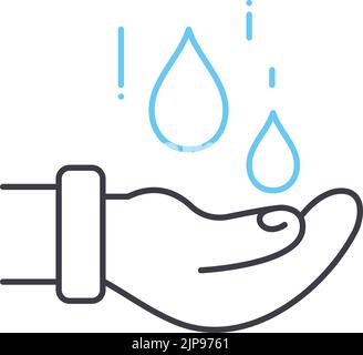 hand washing line icon, outline symbol, vector illustration, concept sign Stock Vector