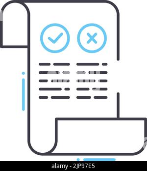 pros and cons line icon, outline symbol, vector illustration, concept sign Stock Vector