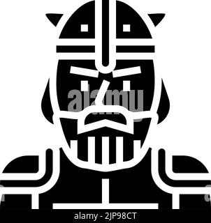 head viking medieval glyph icon vector illustration Stock Vector Image ...