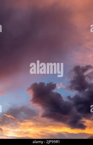 Expressive dramatic cloudscape with vibrant colors Stock Photo