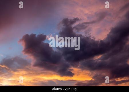 Expressive dramatic cloudscape with vibrant colors Stock Photo