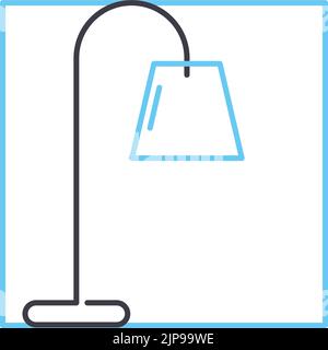 floor lamp line icon, outline symbol, vector illustration, concept sign Stock Vector